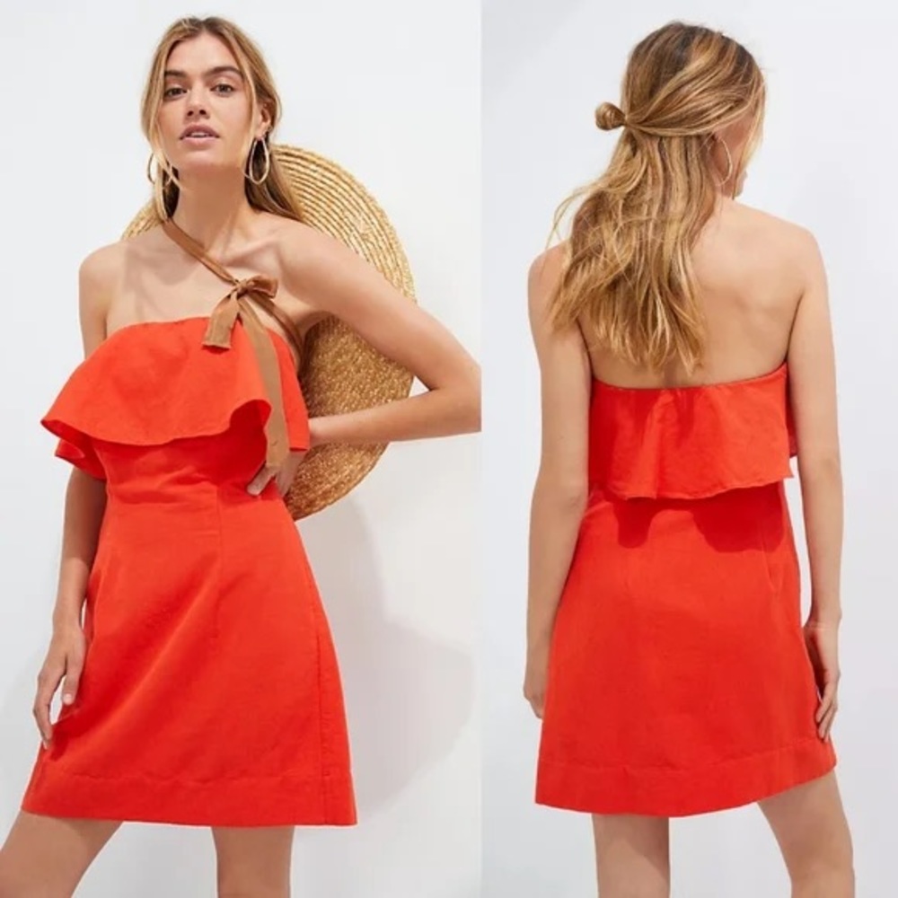 Forever That Girl (Anthropologie) Ruffled Strapless Mini Dress size XS